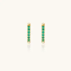 Emerald Energy Huggies: Waterproof Gift Earrings for Her thumbnail 2