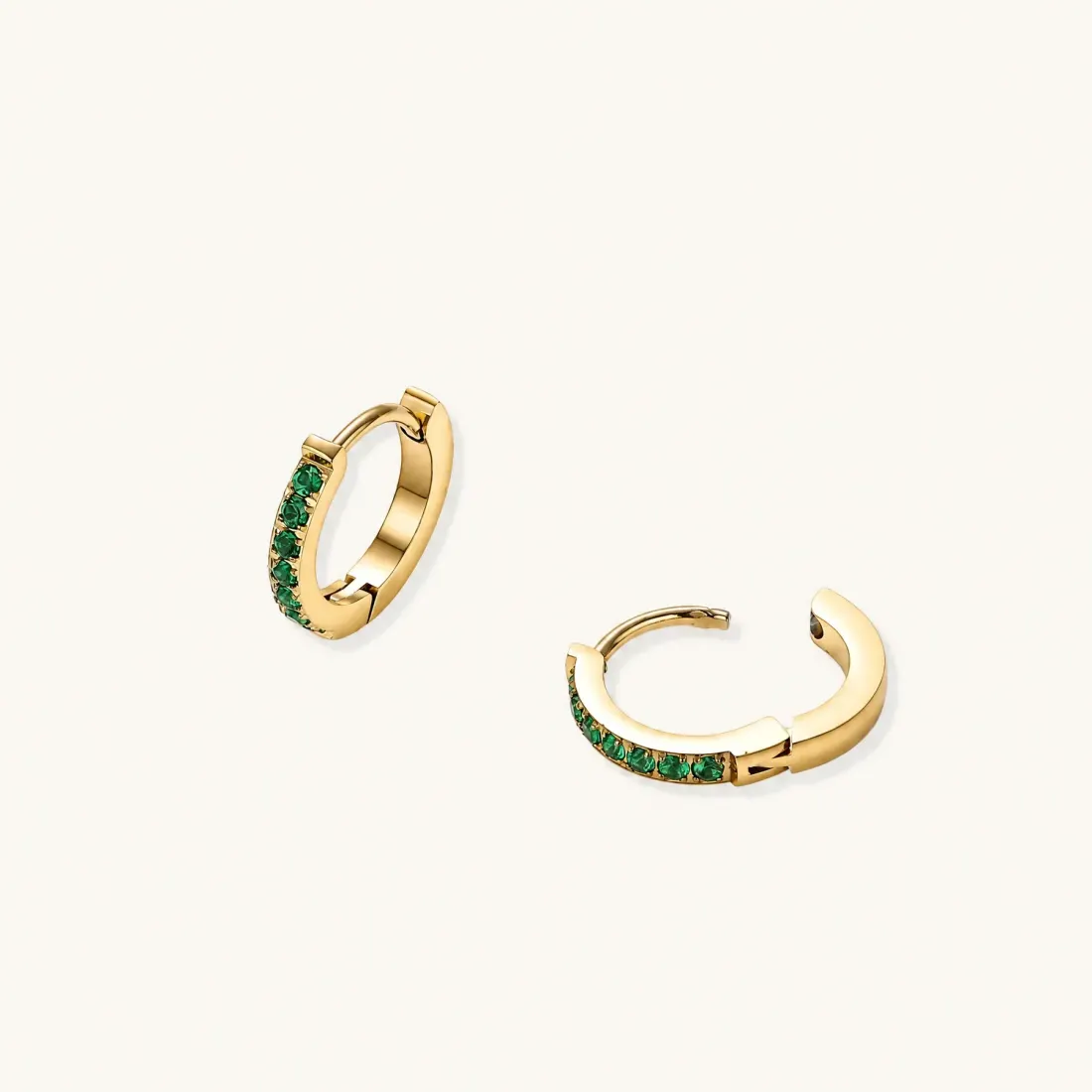Emerald Energy Huggies: Waterproof Gift Earrings for Her — photo 3