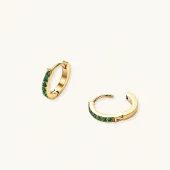 Emerald Energy Huggies: Waterproof Gift Earrings for Her thumbnail 3
