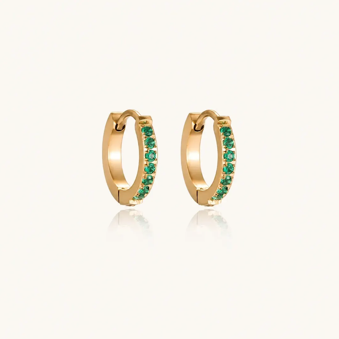Emerald Energy Huggies: Waterproof Gift Earrings for Her — photo 4