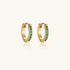 Emerald Energy Huggies: Waterproof Gift Earrings for Her thumbnail 4