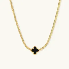Lucky Clover Necklace: 18K Gold Gift for Her thumbnail 1