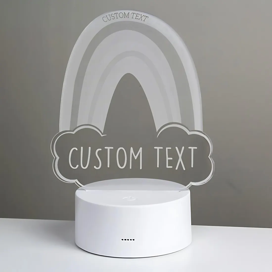 Personalised Rainbow Night Light, Custom Engraved Colour Changing LED Nursery Lamp — photo 2