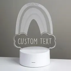 Personalised Rainbow Night Light, Custom Engraved Colour Changing LED Nursery Lamp thumbnail 2