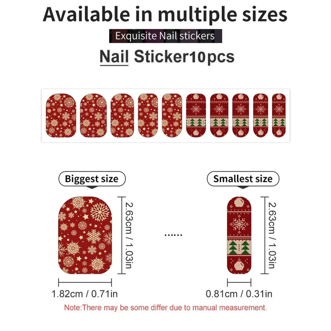 Custom Christmas Nail Stickers, Pack of 5 Sheets Printed with Your Own Design — photo 4
