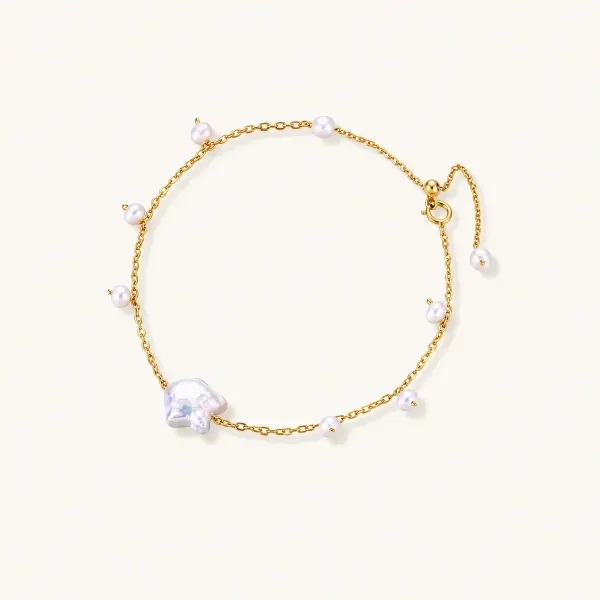 Pearl Harmony Bracelet, Gold Vermeil Gift for Her