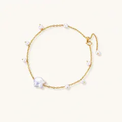 Pearl Harmony Bracelet, Gold Vermeil Gift for Her thumbnail 1