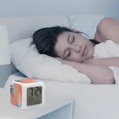 Custom Photo Alarm Clock, Color Changing LED Cube with Date and Temperature thumbnail 1