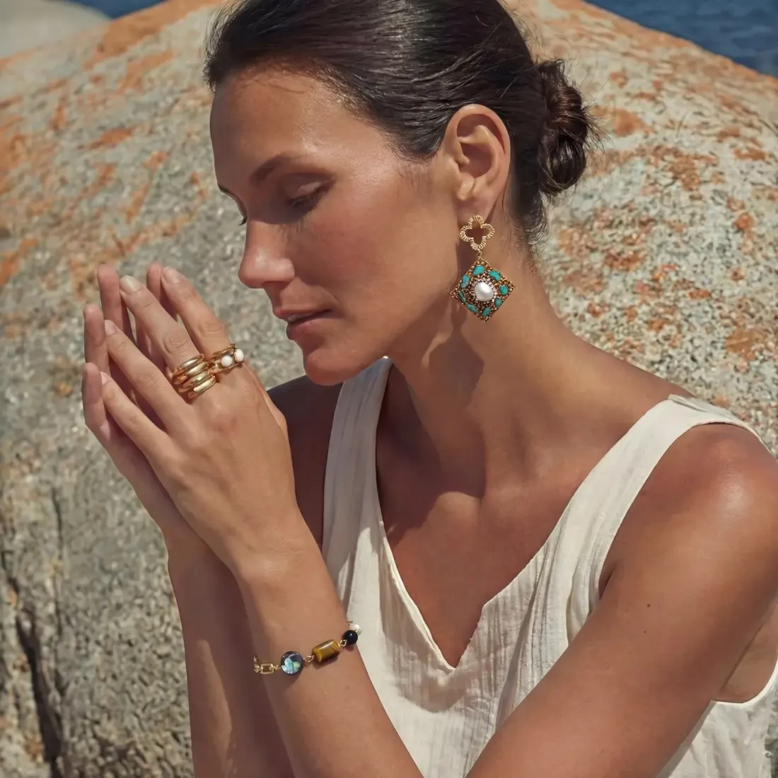 Earth Elements Bracelet: 14K Gold Plated Gift for Her — photo 6
