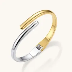 Duality Bypass Cuff Bracelet: Gift for Her thumbnail 2