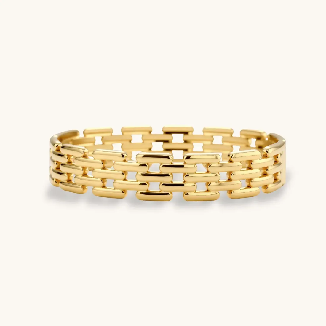 Grid Link Bracelet, 18K Gold Gift for Her