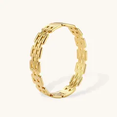 Grid Link Bracelet, 18K Gold Gift for Her thumbnail 2