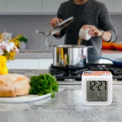 Custom Photo Alarm Clock, Color Changing LED Cube with Date and Temperature thumbnail 2