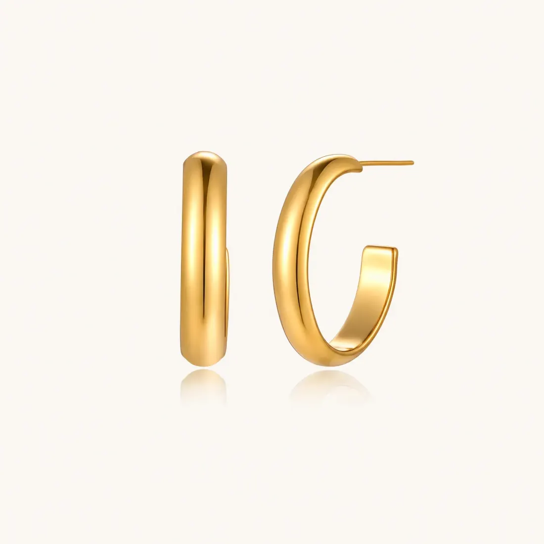 Golden Hour Earring Set: Chunky Gold Hoops Gift for Her