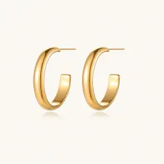 Golden Hour Earring Set: Chunky Gold Hoops Gift for Her thumbnail 2