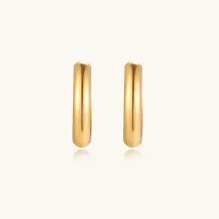 Golden Hour Earring Set: Chunky Gold Hoops Gift for Her thumbnail 3