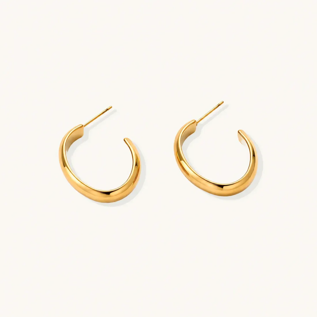 Golden Hour Earring Set: Chunky Gold Hoops Gift for Her — photo 4