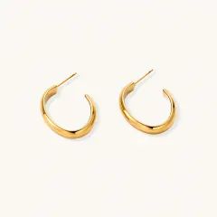 Golden Hour Earring Set: Chunky Gold Hoops Gift for Her thumbnail 4