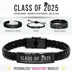 Personalized Class of 2025 Graduation Bracelet: Custom Engraved Senior Jewelry Personalized Gifts thumbnail 1