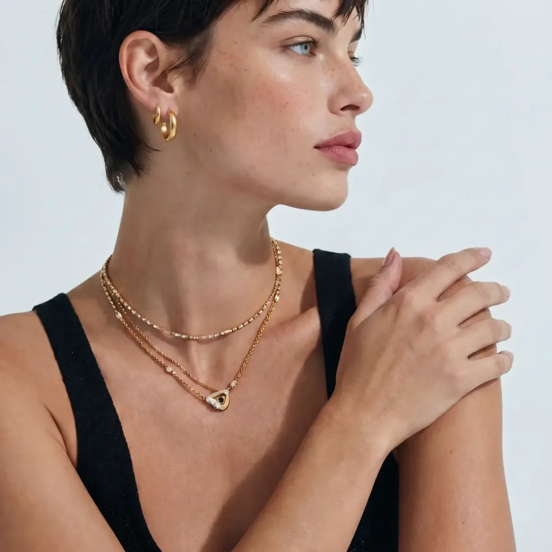 Golden Hour Earring Set: Chunky Gold Hoops Gift for Her — photo 5