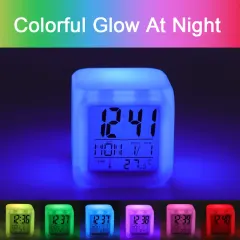 Custom Photo Alarm Clock, Color Changing LED Cube with Date and Temperature thumbnail 4