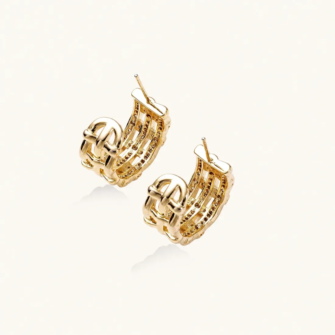 Lattice Dreams Hoops: Unique 14K Gold Earrings Gift — photo 2