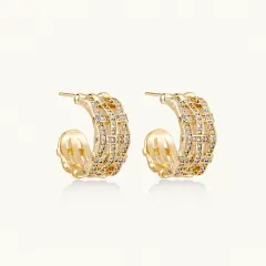 Lattice Dreams Hoops: Unique 14K Gold Earrings Gift thumbnail 3