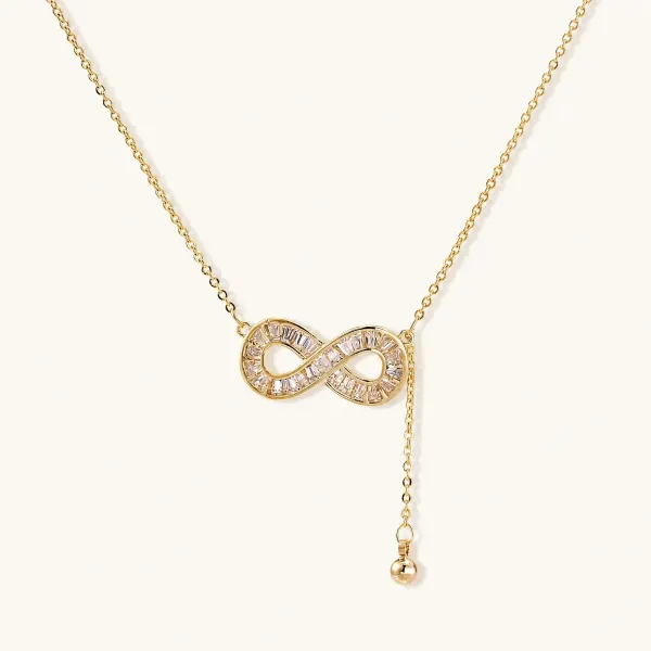 Infinity Sparkle Necklace: Gold Plated Gift for Her