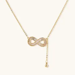 Infinity Sparkle Necklace: Gold Plated Gift for Her thumbnail 1