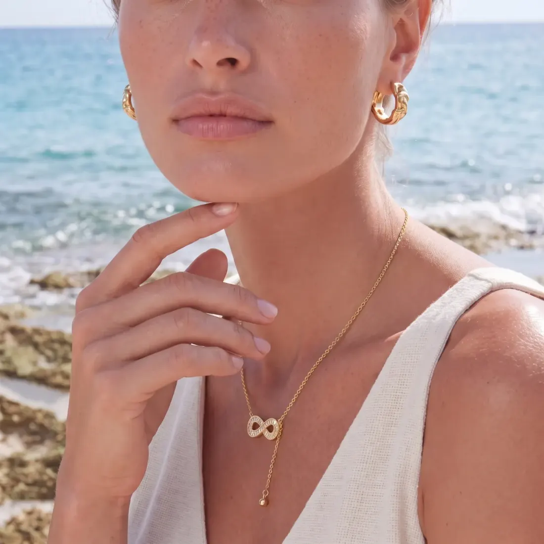 Infinity Sparkle Necklace: Gold Plated Gift for Her — photo 3