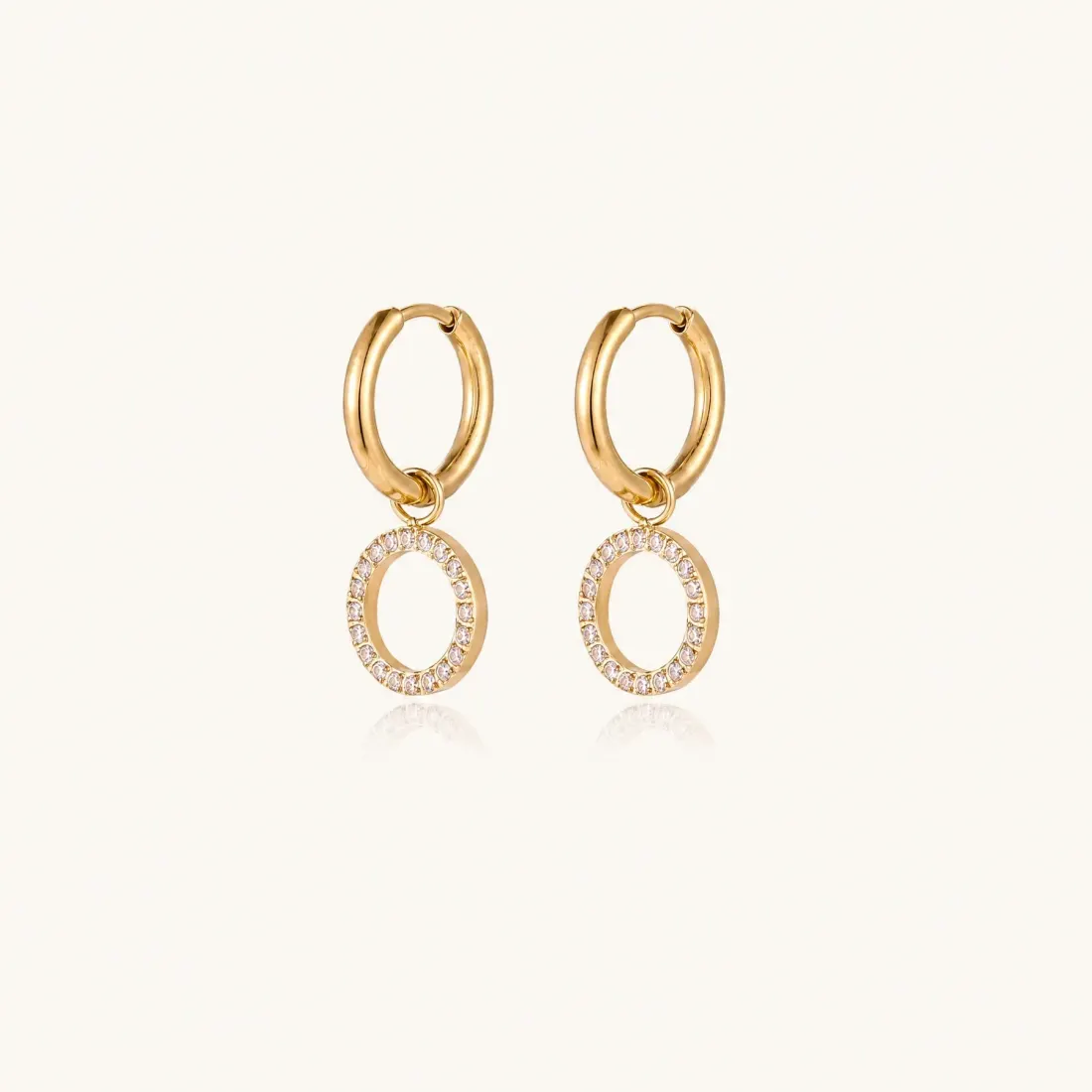 Halo Circle Hoops: 18K Gold Gift for Her — photo 2