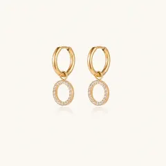 Halo Circle Hoops: 18K Gold Gift for Her thumbnail 2