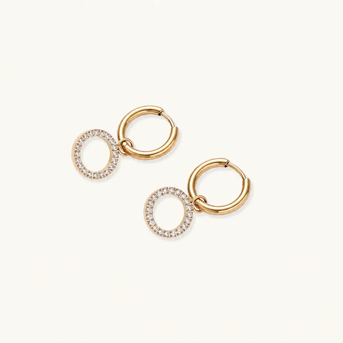 Halo Circle Hoops: 18K Gold Gift for Her — photo 3