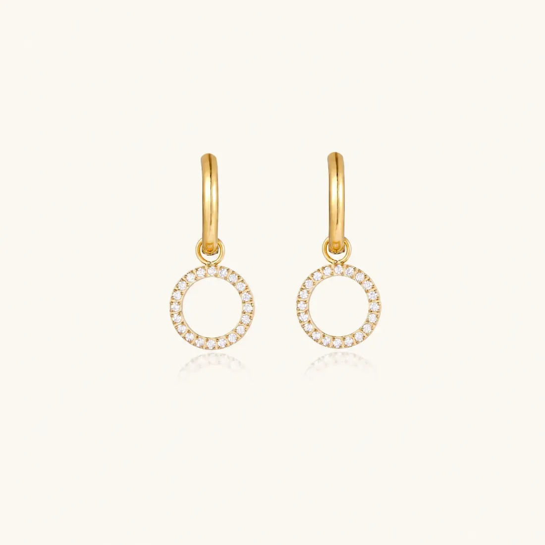 Halo Circle Hoops: 18K Gold Gift for Her — photo 4