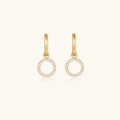 Halo Circle Hoops: 18K Gold Gift for Her thumbnail 4