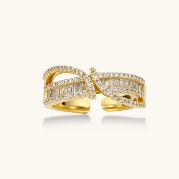 Infinity Twist Ring: Gold Plated Gift for Her