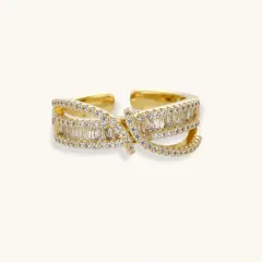 Infinity Twist Ring: Gold Plated Gift for Her thumbnail 2