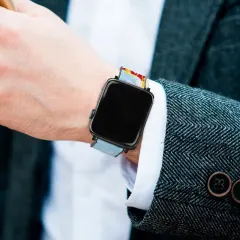Custom Apple Watch Band, Personalized PU Leather Photo Strap, 42mm and 44mm thumbnail 1