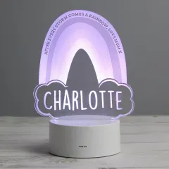 Personalised Rainbow Night Light, Custom Engraved Colour Changing LED Nursery Lamp thumbnail 4