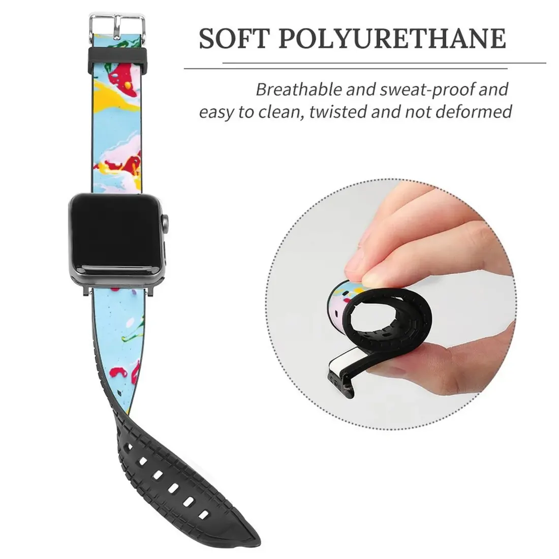 Custom Apple Watch Band, Personalized PU Leather Photo Strap, 42mm and 44mm — photo 3