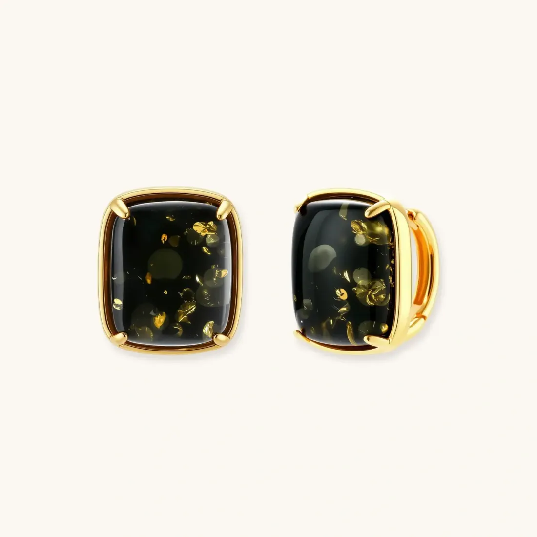 Forest Reverie Earrings: Green Amber Gift for Her