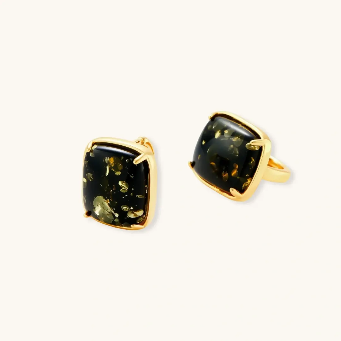 Forest Reverie Earrings: Green Amber Gift for Her — photo 3