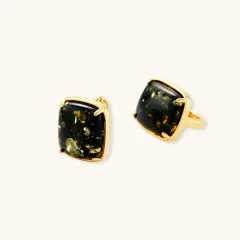 Forest Reverie Earrings: Green Amber Gift for Her thumbnail 3