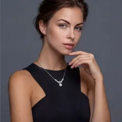 Celestial Wings Statement Necklace: Moissanite Gift for Her thumbnail 4
