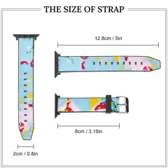 Custom Apple Watch Band, Personalized PU Leather Photo Strap, 42mm and 44mm thumbnail 5