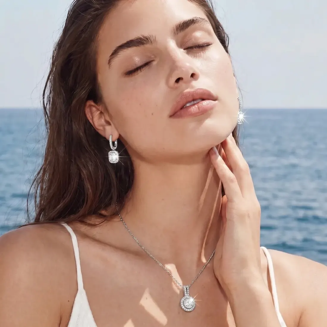 Emerald Cut Moissanite Drops, 1 Ct Gift for Her — photo 5