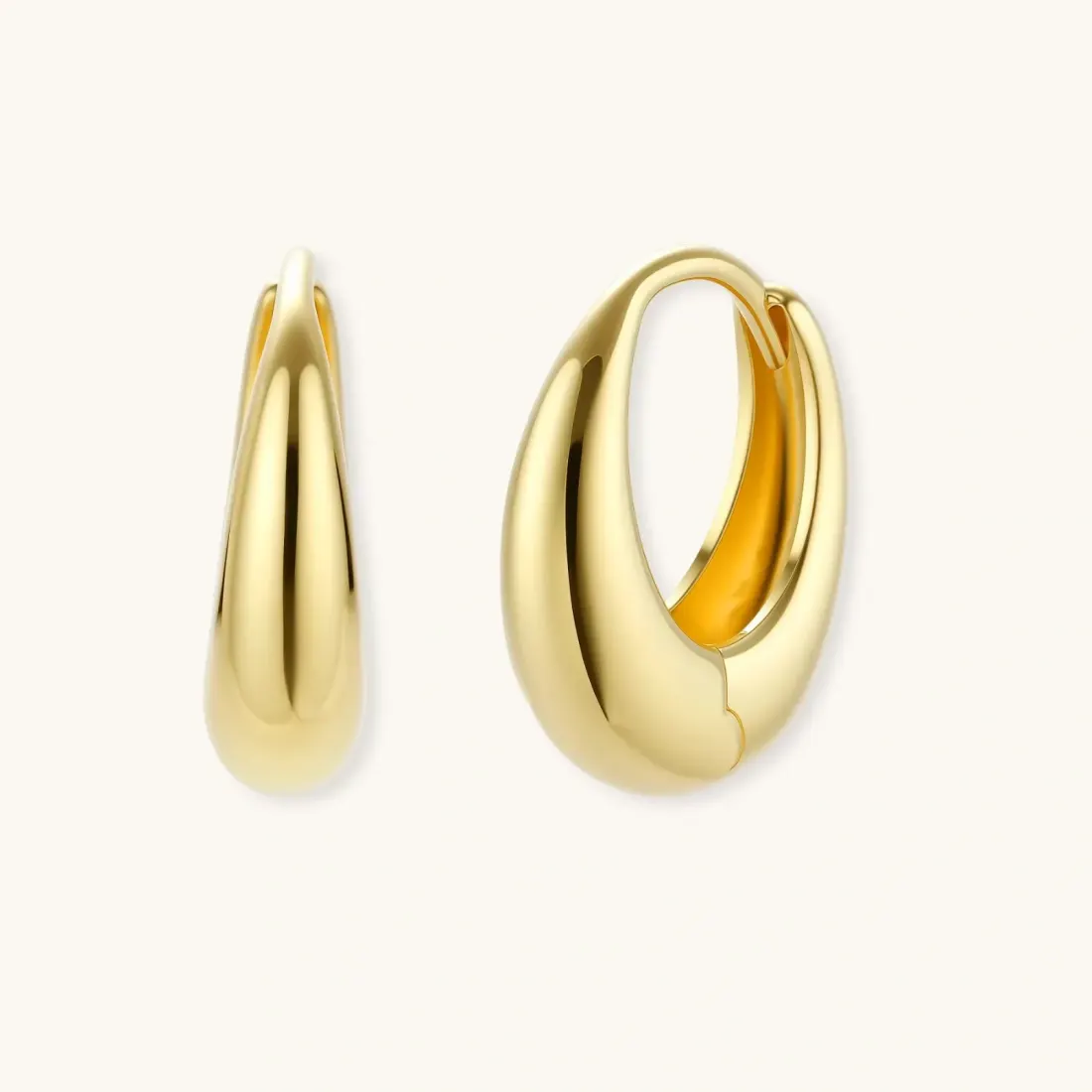 Golden Era Huggie Hoops: 14K Gold Gift for Her
