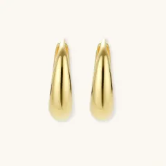 Golden Era Huggie Hoops: 14K Gold Gift for Her thumbnail 2