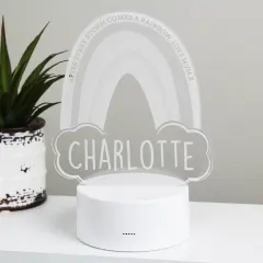 Personalised Rainbow Night Light, Custom Engraved Colour Changing LED Nursery Lamp thumbnail 5