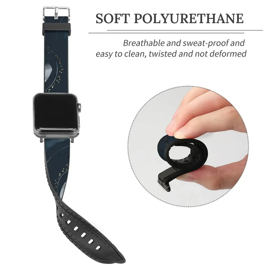 Personalized Apple Watch Band 38mm 40mm, Custom Photo PU Leather Strap — photo 2